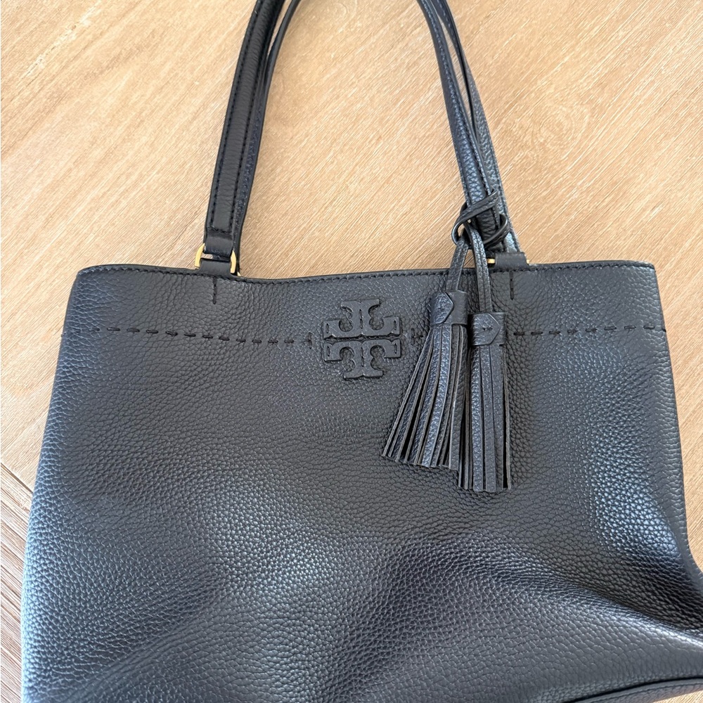 Tory Burch Black Pebbled Leather Tote